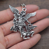 Archangel St.Michael Protect Me Keychain Holy Shield Charm Russian Orthodox Pendant