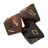 3 Pcs 8-Sided Rune Dice Resin Assorted Polyhedral Dices Set Divination