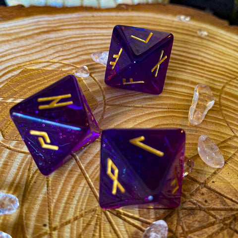 3 Pcs 8-Sided Rune Dice set Resin Assorted Polyhedral Dices Set Divination  Altar Runes Supplies For Witch Witchcraft Dices Tarot &Divination