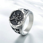 Magic Ring~316L Never Fade Cross Saint Michael Protect Stainless Steel Cool Golden&Silver Round Ring Newest HF423