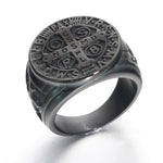Magic Ring~316L  Men Women Stainless Steel Black Gold Armor Shield Knight Templar Crusade Cross Signet Male Ring Medieval Signet
