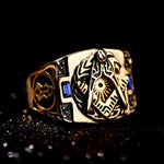 Magic Ring~316L  Stainless Steel Rings For Men Free Mason Freemasonry Retro Punk Gold Color Titanium Male Ring Masonic Jewelry