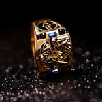 Magic Ring~316L  Stainless Steel Rings For Men Free Mason Freemasonry Retro Punk Gold Color Titanium Male Ring Masonic Jewelry