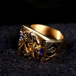 Magic Ring~316L  Stainless Steel Rings For Men Free Mason Freemasonry Retro Punk Gold Color Titanium Male Ring Masonic Jewelry