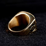 Magic Ring~316L  Stainless Steel Rings For Men Free Mason Freemasonry Retro Punk Gold Color Titanium Male Ring Masonic Jewelry