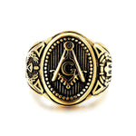 Magic Ring~316L  Vintage Men Masonic Rings Quality Stainless Steel Titanium Punk Rings HF031