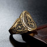 Magic Ring~316L  Vintage Men Masonic Rings Quality Stainless Steel Titanium Punk Rings HF031