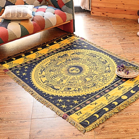 3Size Constellation Large sofa blanket Cotton Tablecloth Astrology Gift