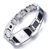 Viking Magic~4 in 1 Men Steel Magnetic Therapy Healing Bracelet Bio Magnet Health Care Bangle Relieve Pain Anti Radiation Wristband Gift