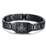 Viking Magic~4 in 1 Men Steel Magnetic Therapy Healing Bracelet Bio Magnet Health Care Bangle Relieve Pain Anti Radiation Wristband Gift