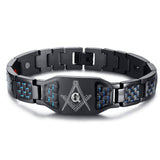 Viking Magic~4 in 1 Men Steel Magnetic Therapy Healing Bracelet Bio Magnet Health Care Bangle Relieve Pain Anti Radiation Wristband Gift