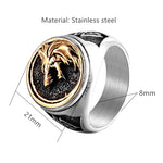 FENRIR RING Wolf Ring,Nordic Viking Wolf Head Wolf Paw Ring for Men,Gothic Howling Wolf Head Wolf Claw Ring Hip Hop Wolf Animal Ring for Boys Punk Celtic Wolf Jewelry