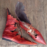 Medieval Gothic Retro Elf Witch Leaves Lace Up Shoes For Women Men Cosplay Costume Carnival Party Knight Boots Accessories