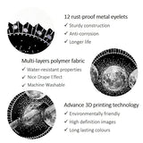 Shower Curtain - Print Polyester Fabric Waterproof Shower Curtain by iLiveX, Machine Washable, Hooks Included, Bathroom Decoration, 72"x72", Black White Sun Moon Stars Mysterious Wizard Tarot