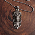 Unique Retro Giant Sword Old Man's Head Sword Pendant Necklace PunK Rock