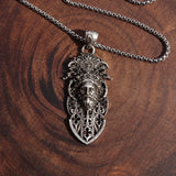 Unique Retro Giant Sword Old Man's Head Sword Pendant Necklace PunK Rock