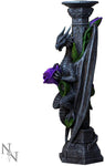 Magicun N.Giftware~Dragon Beauty Stick Anne Stokes Candle Holder NOW6853, Grey, Resin, One Size