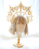 DIY Material Package Lolita Sun Halo Golden Cross Angel Hairpin Crown Headband