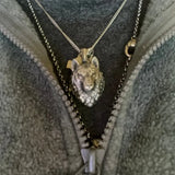 Punk Men's Wolf Head Lion Bear Fox Pure Tin Pendant Necklace Hip Hop Retro Animal Collar Chain Birthday Party Jewelry Gift