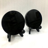 Natural Black Obsidian Disk Fengshui Mirror Smoking Crystal Stone