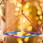 6 Inch Rainbow Crystal Singing Pyramid For Chakra Balancing/yoga/meditation/sound Healing