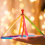 6 Inch Rainbow Crystal Singing Pyramid For Chakra Balancing/yoga/meditation/sound Healing