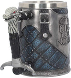 Magicun N.Giftware~B4158M8 King in The North Tankard Game of Thrones Mug 14cm Blue, Resin w/Stainless Steel Insert