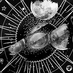 Shower Curtain - Print Polyester Fabric Waterproof Shower Curtain by iLiveX, Machine Washable, Hooks Included, Bathroom Decoration, 72"x72", Black White Sun Moon Stars Mysterious Wizard Tarot