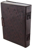 Witchcraft~Embossed Leather Blue Stone 120 Page Unlined Journal with Clasp (Brown)