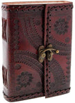 Witchcraft~Handmade Large 8" Embossed Leather Bound Journal with lock Genuine Brown Antique Old personal Diary notebook journal Men Women Hand embossed