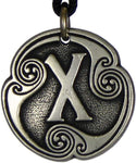 Soloman Pentant~Pewter Geofu Norse Rune of Love Pendant Necklace