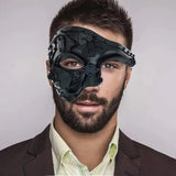 Steampunk Masquerade Ghost Cosplay Mask Mechanical Equipment Half Face Halloween costume Christmas party accessories Adult Gift