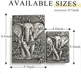 Witchcraft~Leather Journal Writing Notebook - Antique Handmade Leather Daily Notepad Sketchbook, Elephant Gift For Men & Women, Travel Diary & Notebooks to Write in (Silver, A5)