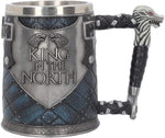 Magicun N.Giftware~B4158M8 King in The North Tankard Game of Thrones Mug 14cm Blue, Resin w/Stainless Steel Insert