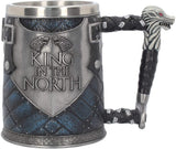 Magicun N.Giftware~B4158M8 King in The North Tankard Game of Thrones Mug 14cm Blue, Resin w/Stainless Steel Insert