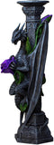 Magicun N.Giftware~Dragon Beauty Stick Anne Stokes Candle Holder NOW6853, Grey, Resin, One Size