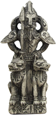 Magicun Altar~Dryad Design The All-Father Norse God Odin Figurine - Stone Finish