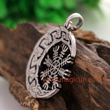 New Magicun Viking~Aegishjalmur Ancient Ways Moon Compass Viking  Pendant  Charm With Best Friend Pendants