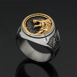 FENRIR RING Wolf Ring,Nordic Viking Wolf Head Wolf Paw Ring for Men,Gothic Howling Wolf Head Wolf Claw Ring Hip Hop Wolf Animal Ring for Boys Punk Celtic Wolf Jewelry