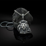 Punk Men's Wolf Head Lion Bear Fox Pure Tin Pendant Necklace Hip Hop Retro Animal Collar Chain Birthday Party Jewelry Gift