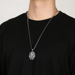 Vintage Metal Tin Lion Head Pendant Necklaces Men's Hip Hop Punk Animal Tiger Bear Wolf High End Couple Sweater Chain Jewelry