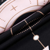 Zodiac Constellation Fabric Shower Curtain, Blush Sun and Moon Phrase Bathroom Shower Curtain Sets
