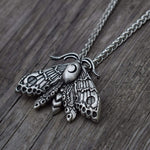 SanLan Death Head Moth Pendant Necklace Wicca Jewelry Goth Moth and The Moon