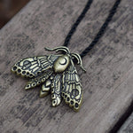 SanLan Death Head Moth Pendant Necklace Wicca Jewelry Goth Moth and The Moon