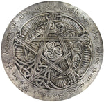 Magicun Altar~Dryad Design Large Moon Pentacle Plaque Silver Finish