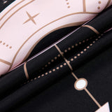Zodiac Constellation Fabric Shower Curtain, Blush Sun and Moon Phrase Bathroom Shower Curtain Sets