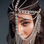 New Tassel Veil Masks Women Headwear Rhinestone Chains Face Mask Masquerade Dance Party Costume Sexy Face Accessories Jewelry