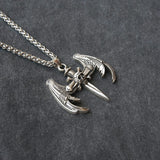Gothic Hop Skull Cross with wing Pendant Necklace For Men Gift Jewelry