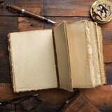 Witchcraft~Leather Journal with Lock - Book of Shadows Journal, Vintage Journal, Thick Journal, Writing Journal, Handmade Antique Deckle Edge Paper, Vintage Leather Journal (9" x 6", Vintage Brown)