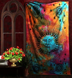 Witchcraft~Tie Dye Psychedelic Celestial Sun Moon Tapestry Bohemian Tapestry Wall Hanging  Wall Decor
